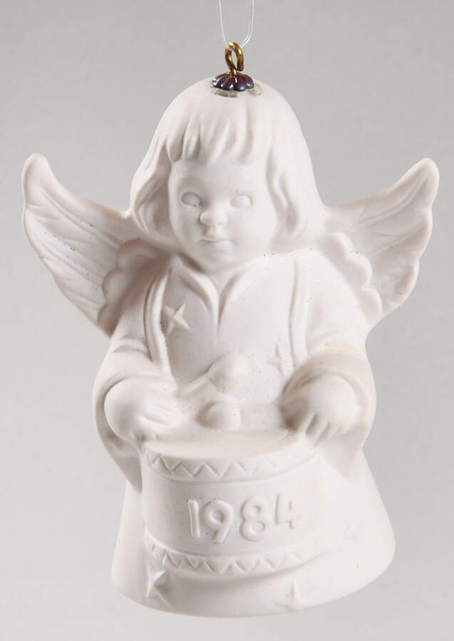 Angel Bell Ornament Angel With Drum-White - Boxed by Goebel-1