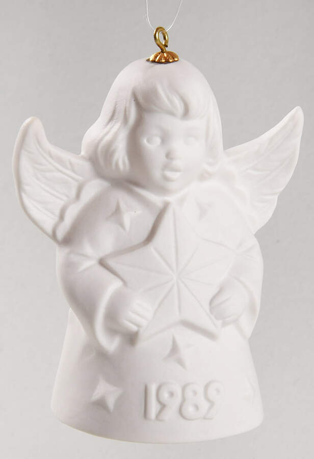 Angel Bell Ornament Angel With Star-White - Boxed by Goebel-1