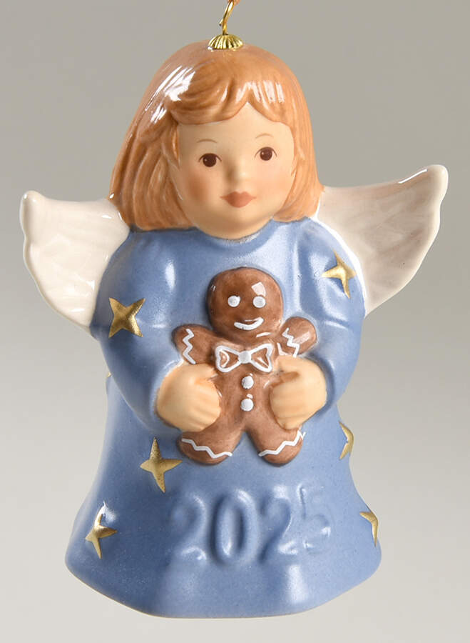Angel Bell Ornament Angel With Gingerbread Man-Future Dusk - Boxed by Goebel-1