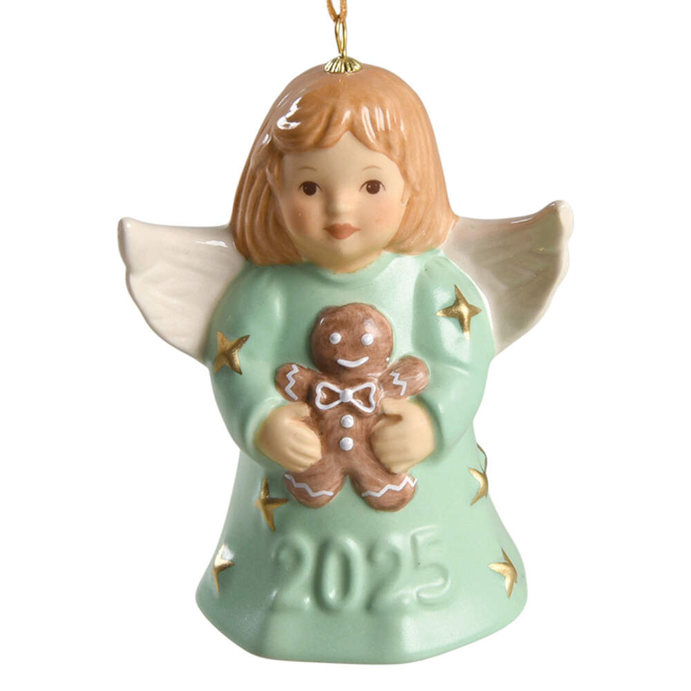 Angel Bell Ornament Angel With Gingerbread Man-Mint - No Box by Goebel-1