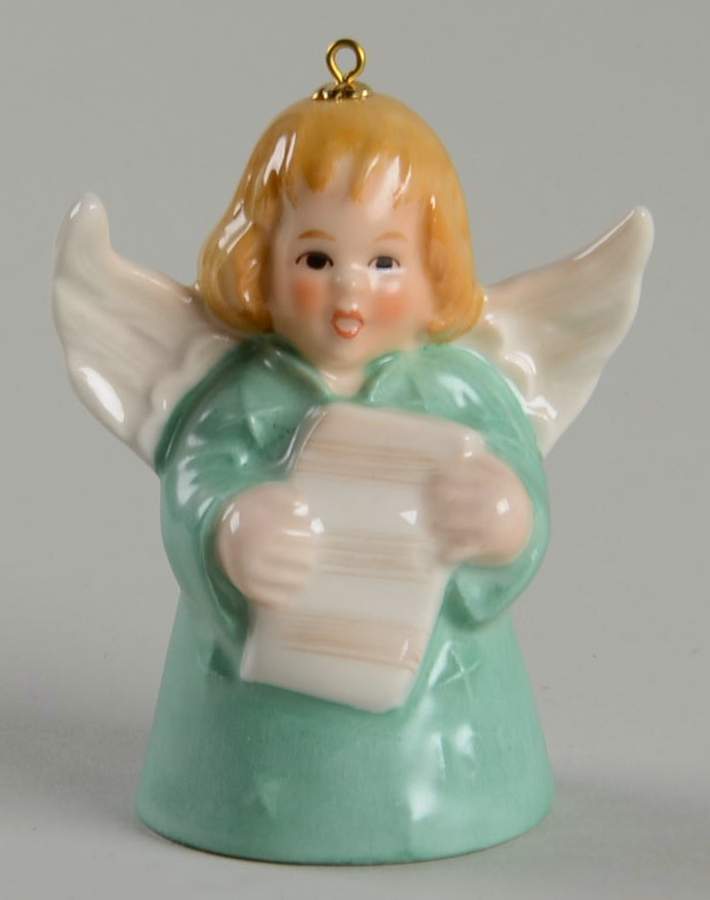 Angel Bell Ornament Angel With Music-Green - No Box by Goebel-1