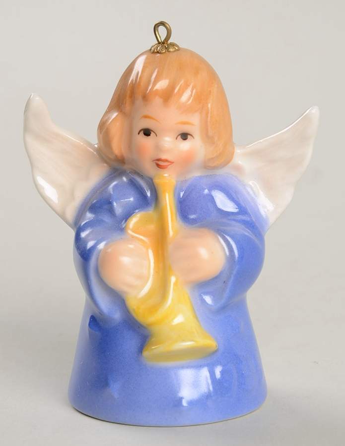 Angel Bell Ornament Angel With Trumpet-Purple - No Box by Goebel-1