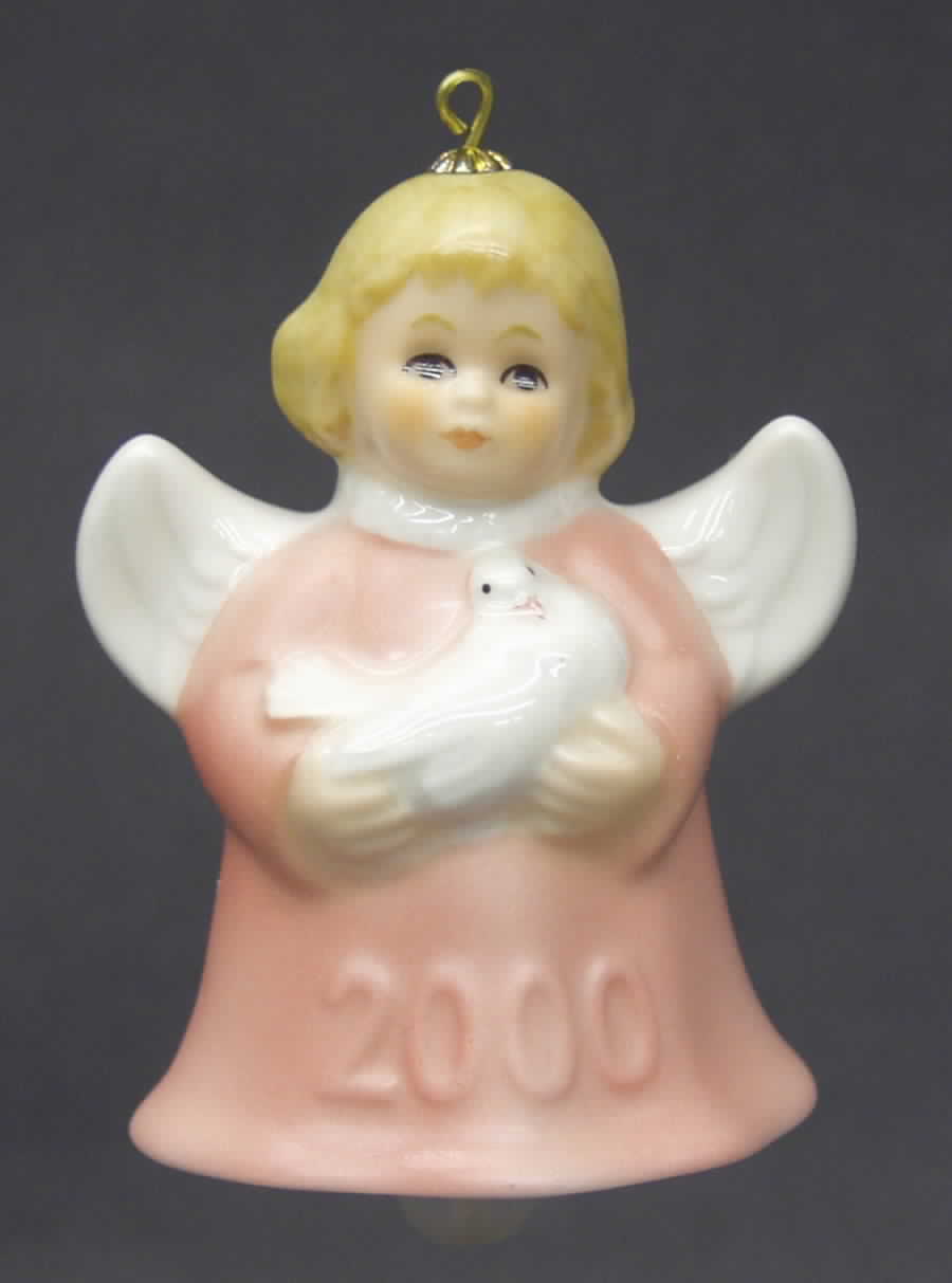 Angel Bell Ornament Angel With Dove-Pink - Boxed by Goebel-1