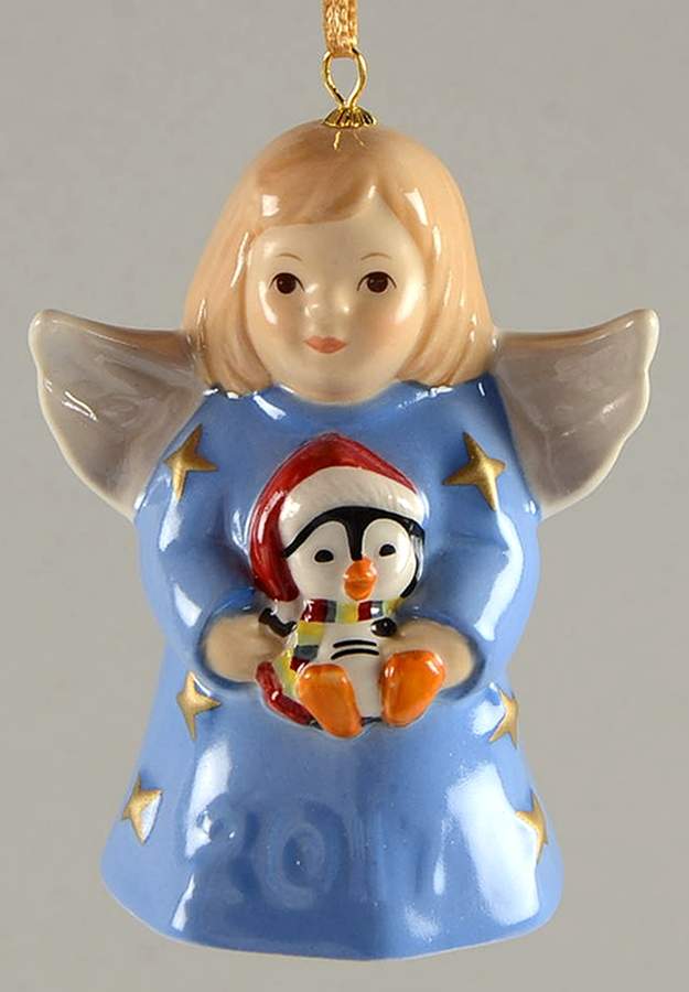 Angel Bell Ornament Angel With Penguin-Ocean Blue - With Box 42c by Goebel-1