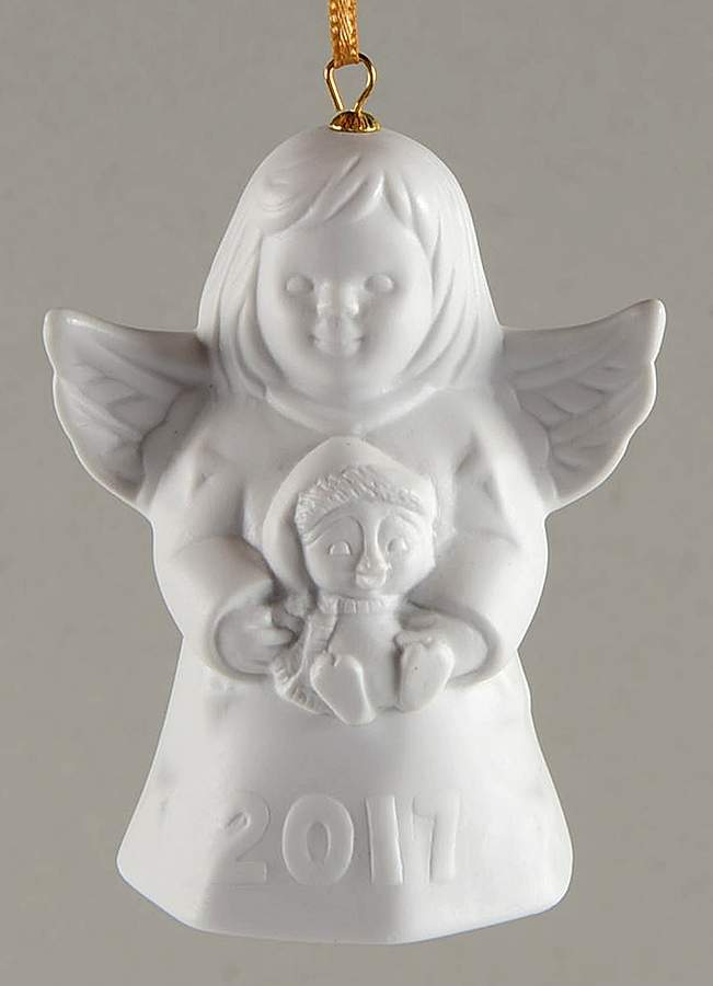 Angel Bell Ornament Angel With Penguin - White - With Box 42a by Goebel-1