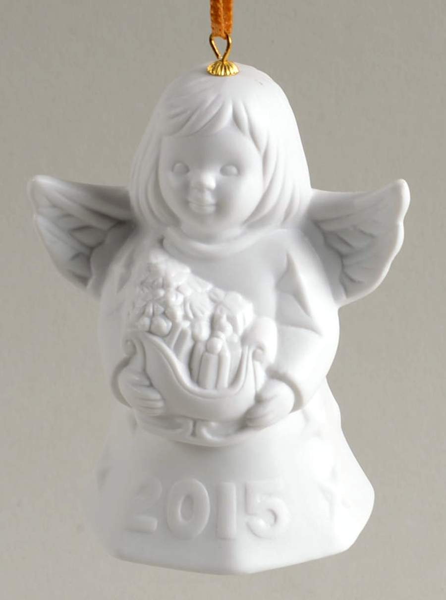 Angel Bell Ornament Angel With Sleigh-White - With Box 40a by Goebel-1