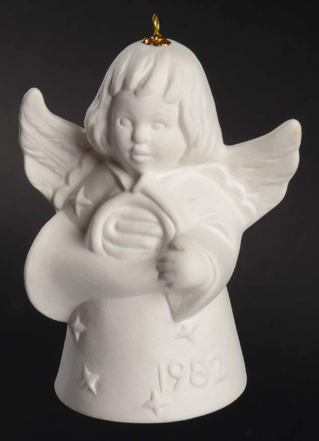 Angel Bell Ornament Angel With French Horn-White - No Box by Goebel-1