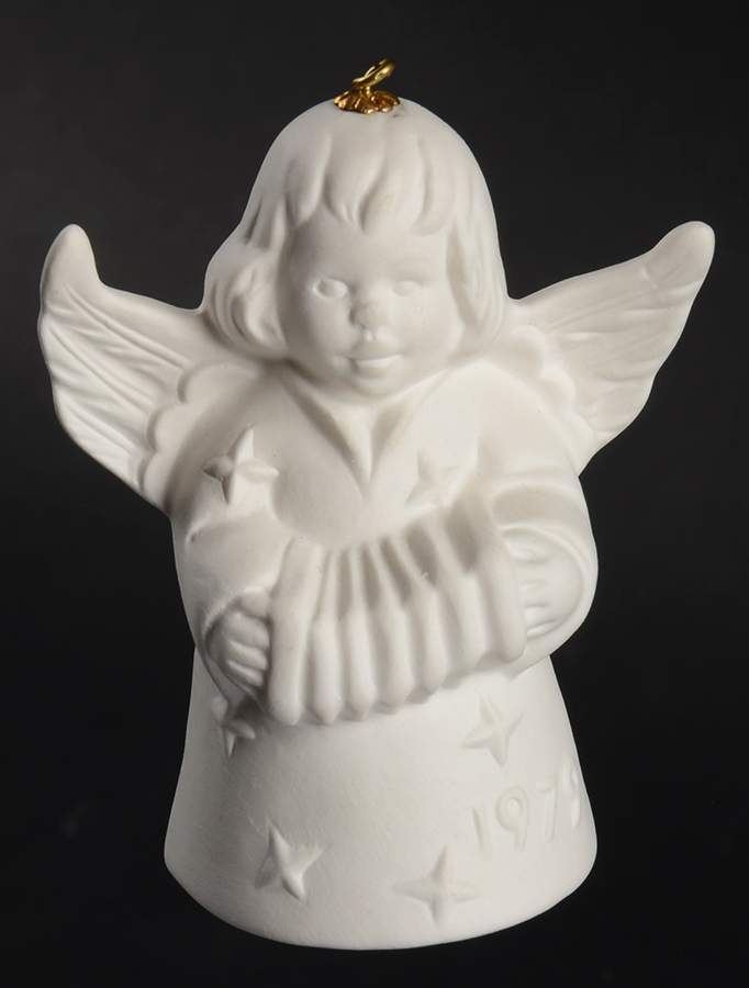 Angel Bell Ornament Angel With Accordion-White - No Box by Goebel-1