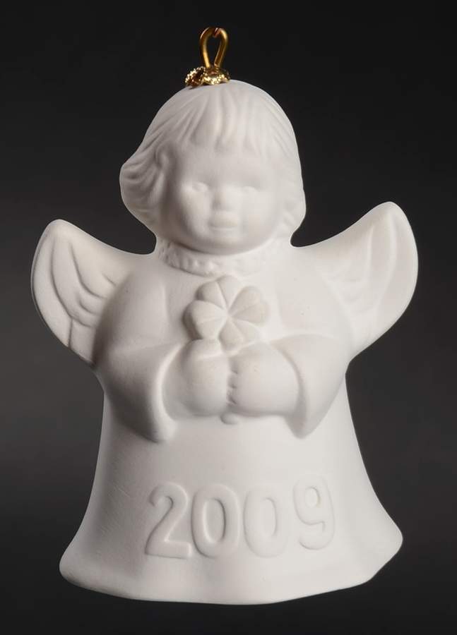 Angel Bell Ornament Angel With Clover-White - No Box by Goebel-1