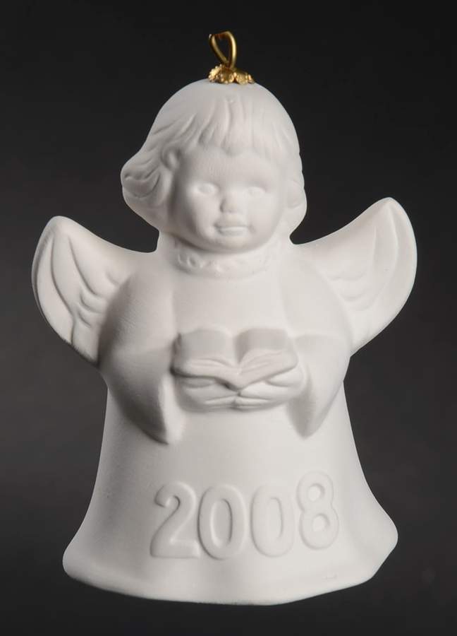 Angel Bell Ornament Angel With Song Book-White - No Box by Goebel-1