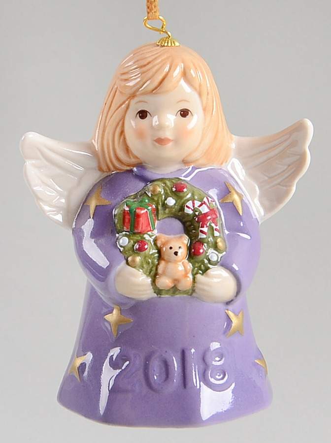 Angel Bell Ornament Angel With Wreath - Indigo - With Box 43b by Goebel-1