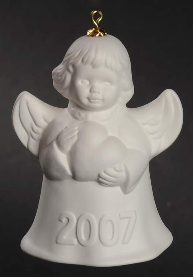 Angel Bell Ornament Angel With Heart-White - No Box by Goebel-1