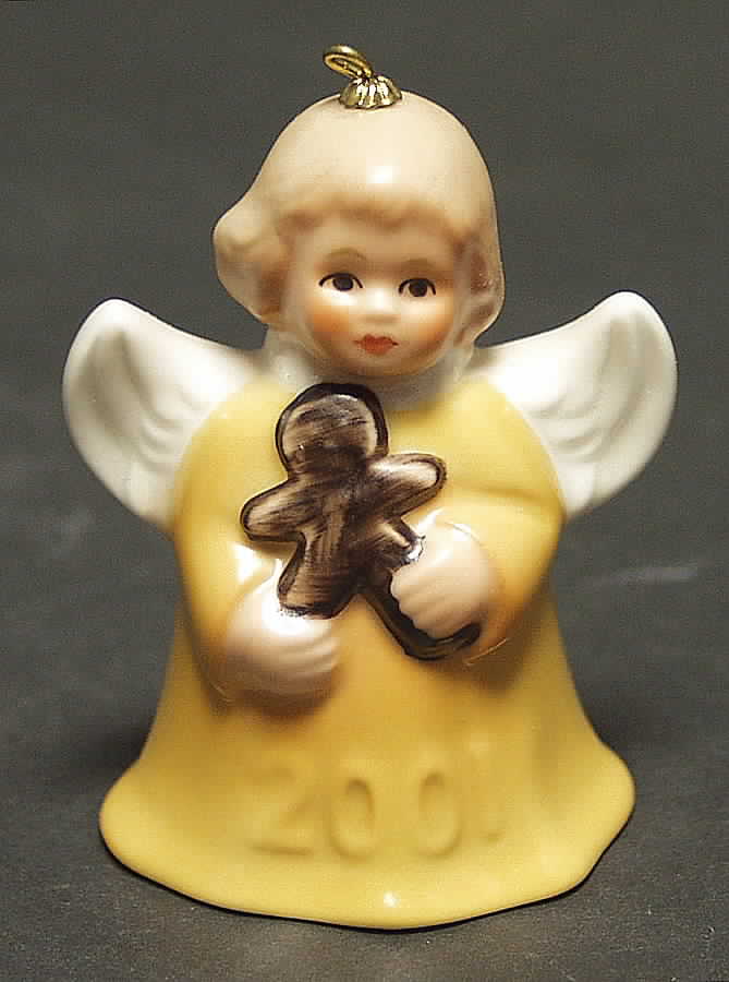 Angel Bell Ornament Angel With Gingerbread-Yellow - Boxed by Goebel-1