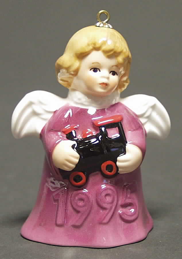 Angel Bell Ornament Angel With Train-Purple - Boxed by Goebel-1
