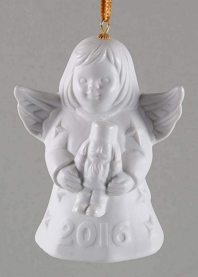 Angel Bell Ornament Angel With Nutcracker - White - No Box Nb41a by Goebel-1