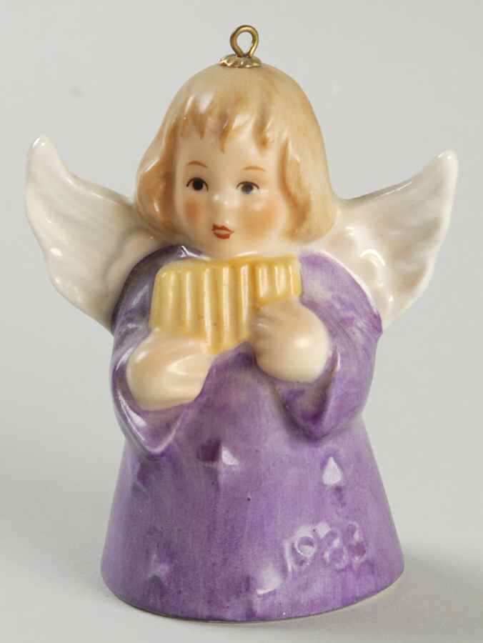 Angel Bell Ornament Angel With Reed Pipes-Purple - No Box by Goebel-1