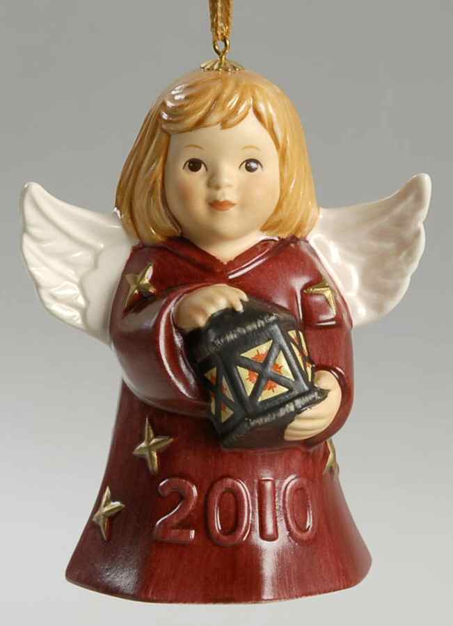 Angel Bell Ornament Angel With Lantern-Burgundy - With Box by Goebel-1
