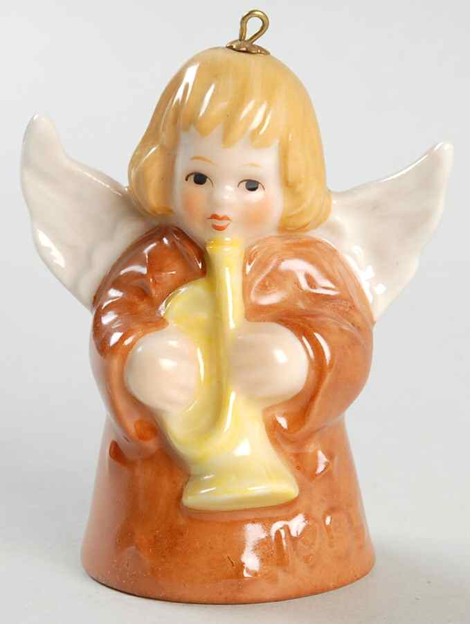 Angel Bell Ornament Angel With Trumpet-Rust - Boxed by Goebel-1