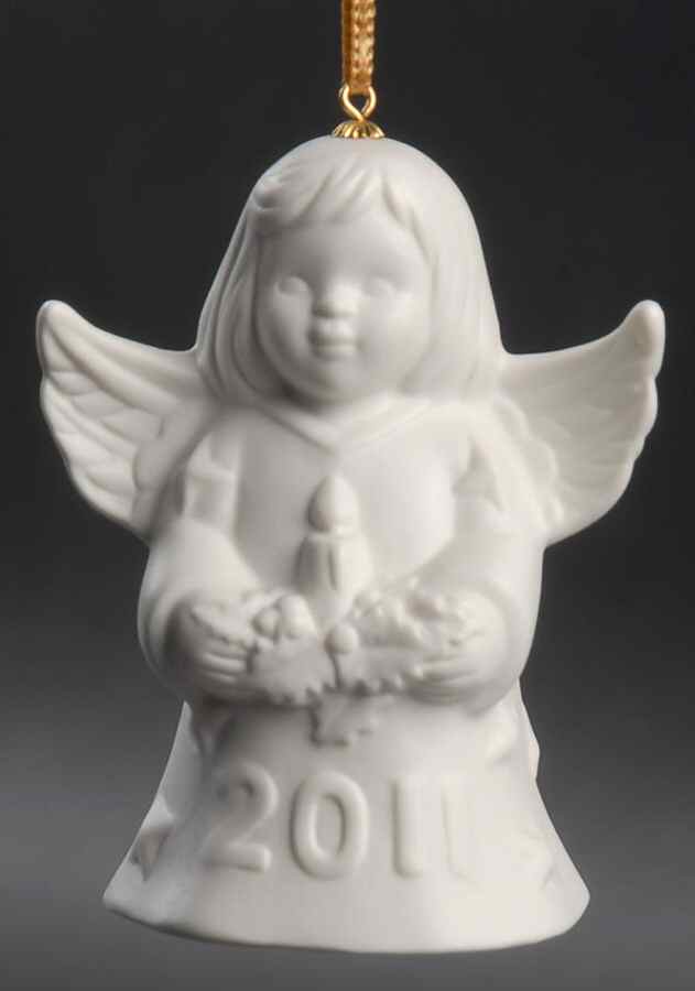 Angel Bell Ornament Angel With Candle-White - With Box by Goebel-1