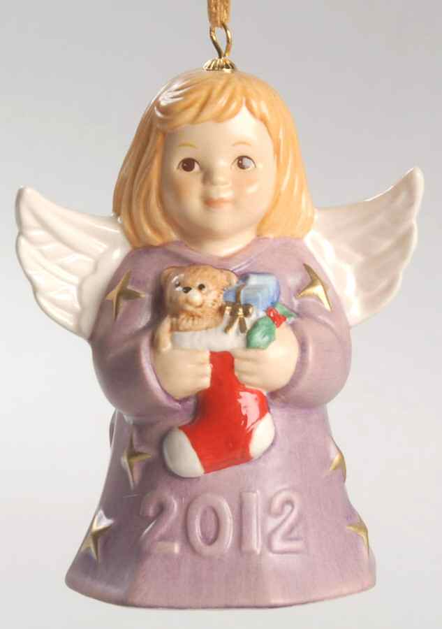 Angel Bell Ornament Angel With Stocking-Purple - No Box 37d by Goebel-1