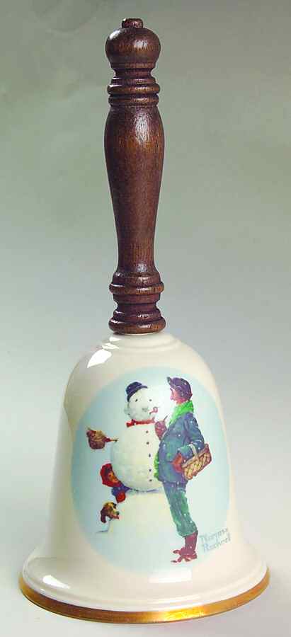 Norman Rockwell Bell Snow Sculpture - Boxed by Gorham-1