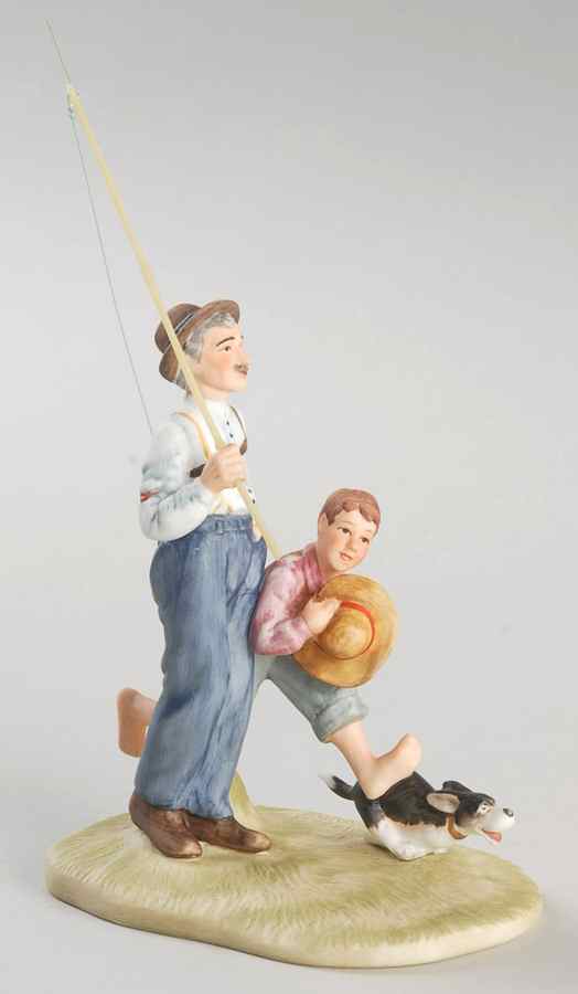 Norman Rockwell Figurines-Miniatures Going Fishing - Boxed by Gorham-1
