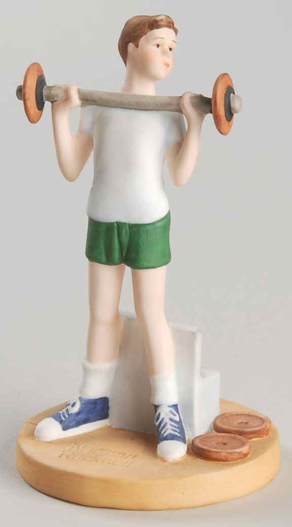 Norman Rockwell Figurines-Miniatures Muscle Bound - Boxed by Gorham-1