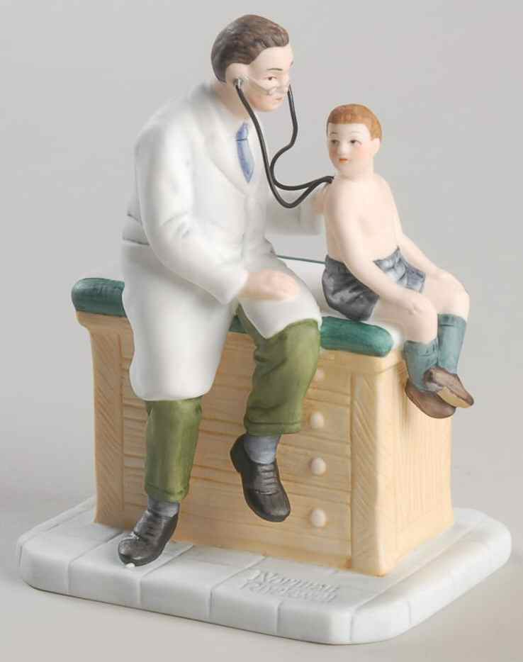 Norman Rockwell Figurines-Miniatures Spring Checkup - Boxed by Gorham-1