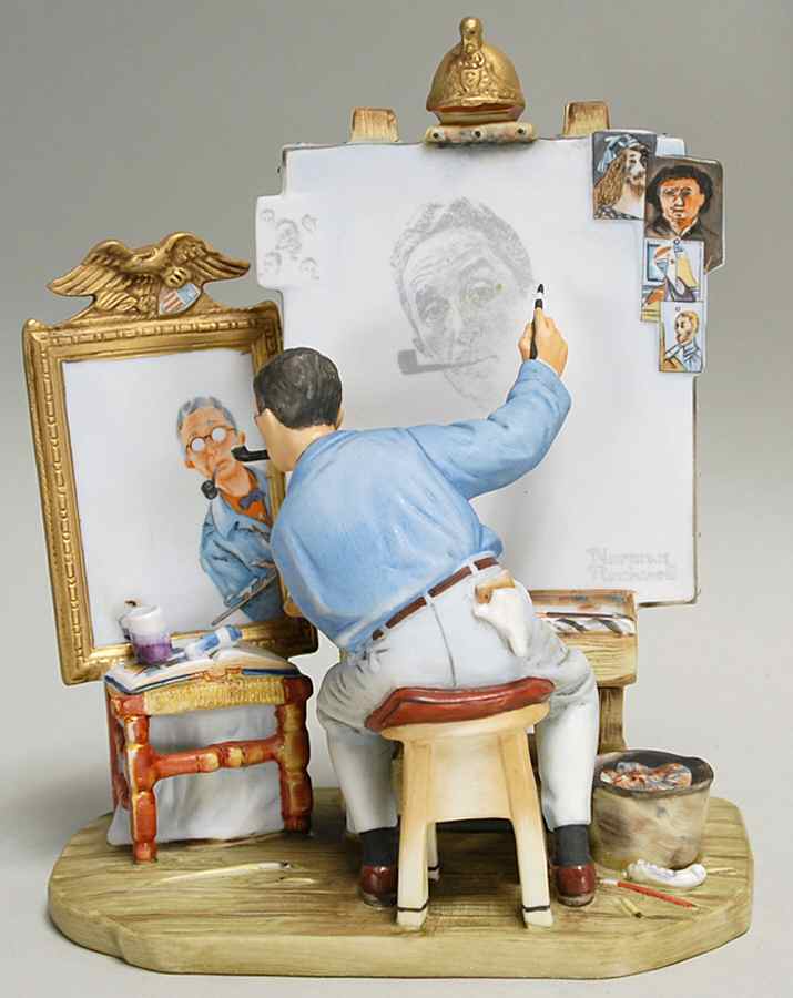 Saturday Evening Post Figurines Triple Self Portrait - Boxed by Gorham-1