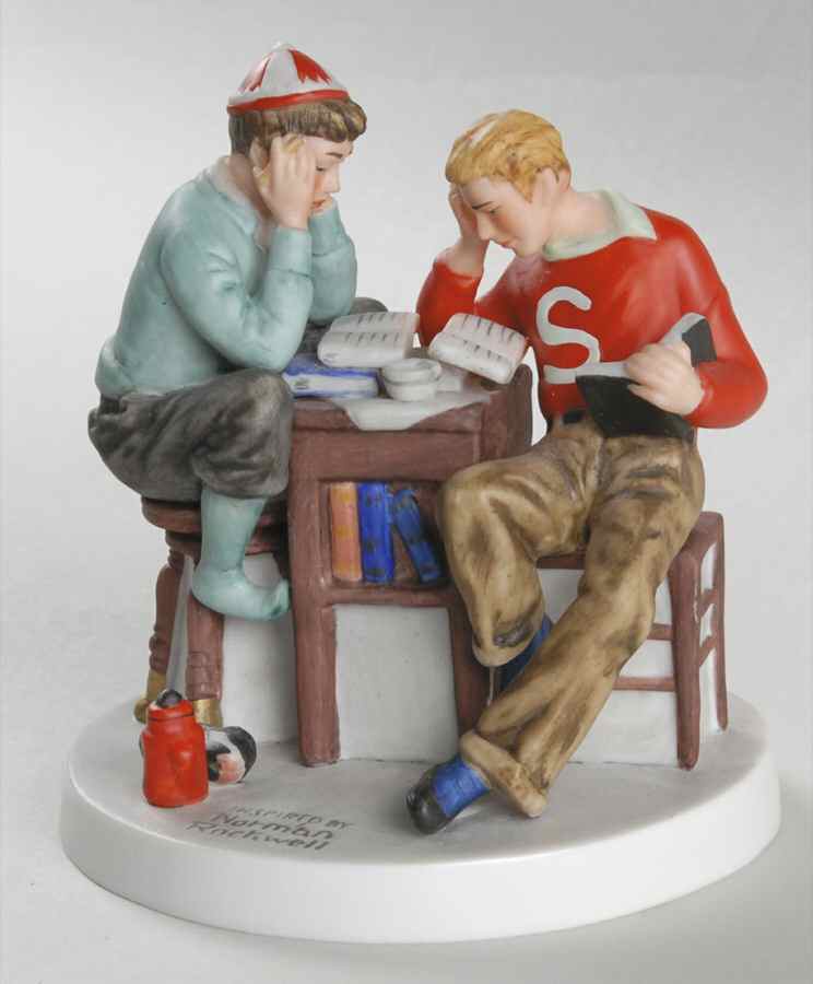 Saturday Evening Post Figurines Cramming - Boxed by Gorham-1