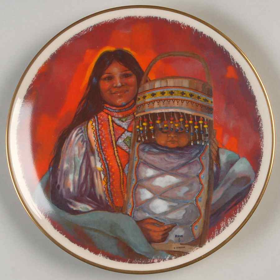 American Artists Apache Mother And Child - With Box by Gorham-1