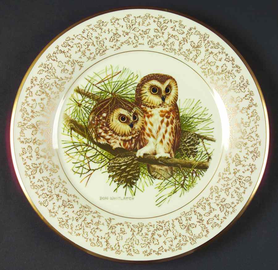 Whitlatch Birds Saw Whet Owls - No Box by Gorham-1