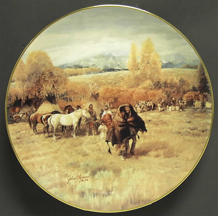 Encounters , Survival, and Celebration The Trapper Takes A Wife - Boxed by Gorham-1