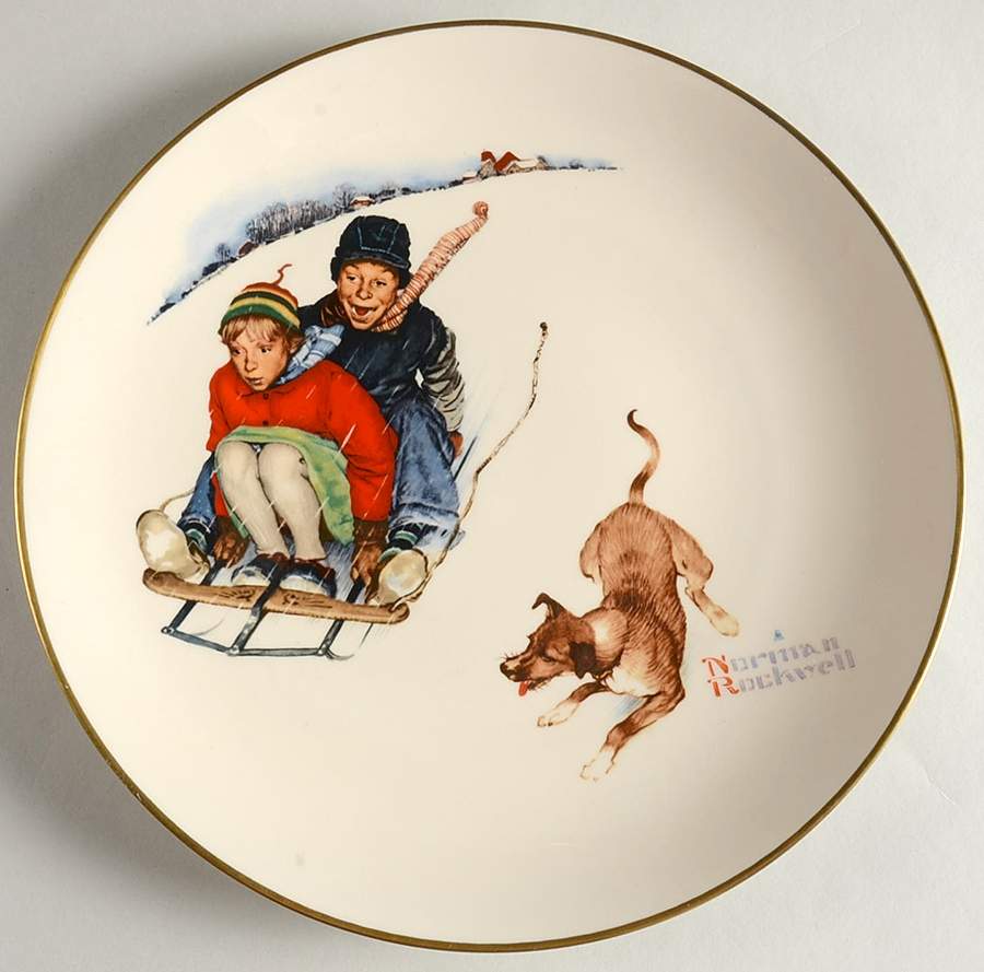 Young Love-Four Seasons Winter-Downhill Daring - With Box by Gorham-1