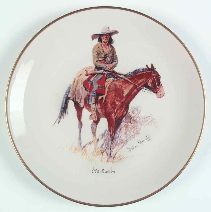 Frederic Remington Western Plates Old Ramon - Boxed by Gorham-1