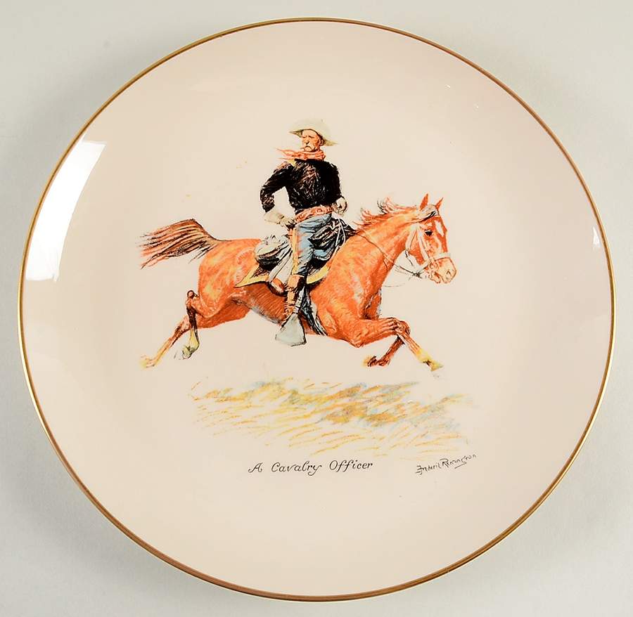 Frederic Remington Western Plates A Calvary Officer - No Box by Gorham-1