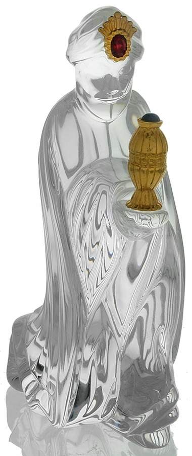 Nativity-Gorham King Gaspar-Kneeling-Gold Jar - Boxed by Gorham Crystal-1