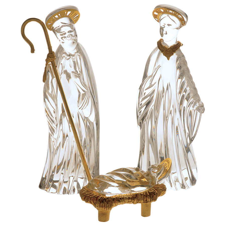 Nativity-Gorham Holy Family-Boxed Set Of 3 - With Box by Gorham Crystal-1