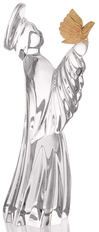 Nativity-Gorham Angel With Dove-Gold Dove - Boxed by Gorham Crystal-1
