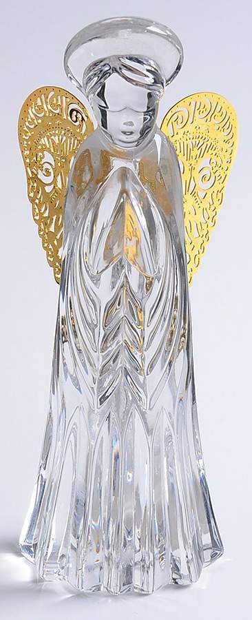 Nativity-Gorham Angel With Wings Praying - Boxed by Gorham Crystal-1