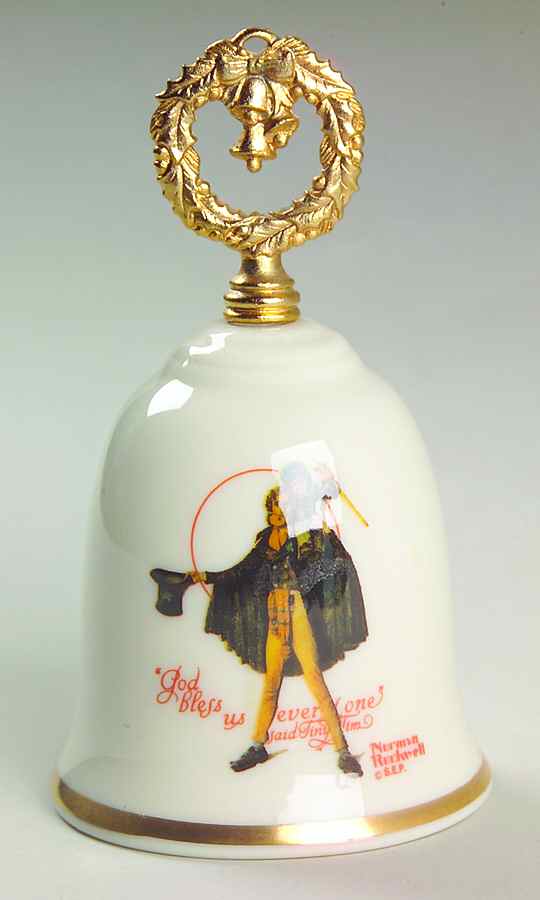 Rockwell Christmas Bell Tiny Tim - No Box by Gorham-1