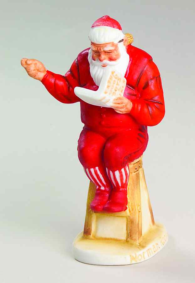 Miniature Christmas Santa Plans His Annual Trip - Boxed by Gorham-1
