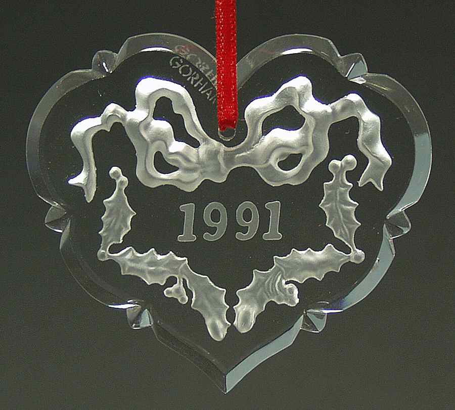 Annual Crystal Ornaments Heart - Boxed by Gorham Crystal-1