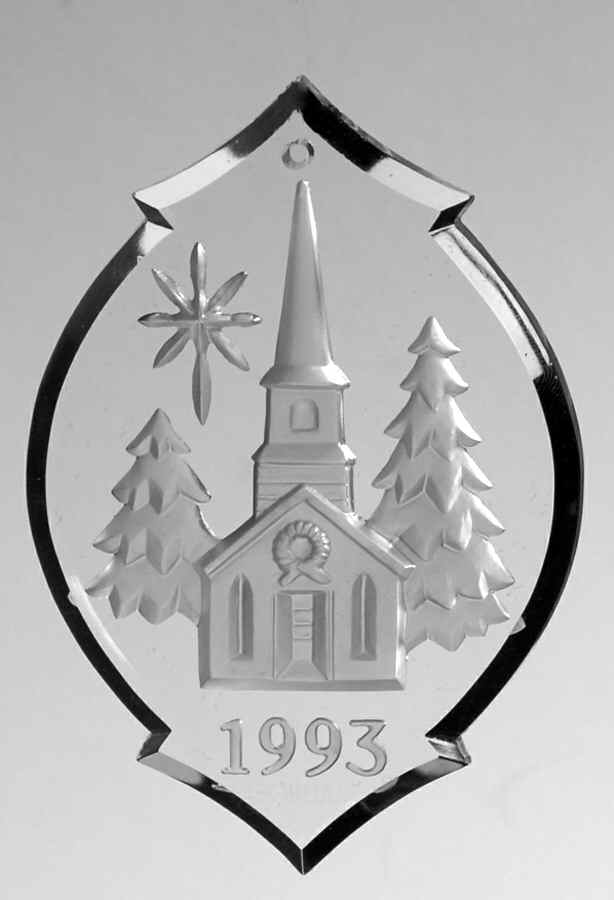 Annual Crystal Ornaments Church - Boxed by Gorham Crystal-1