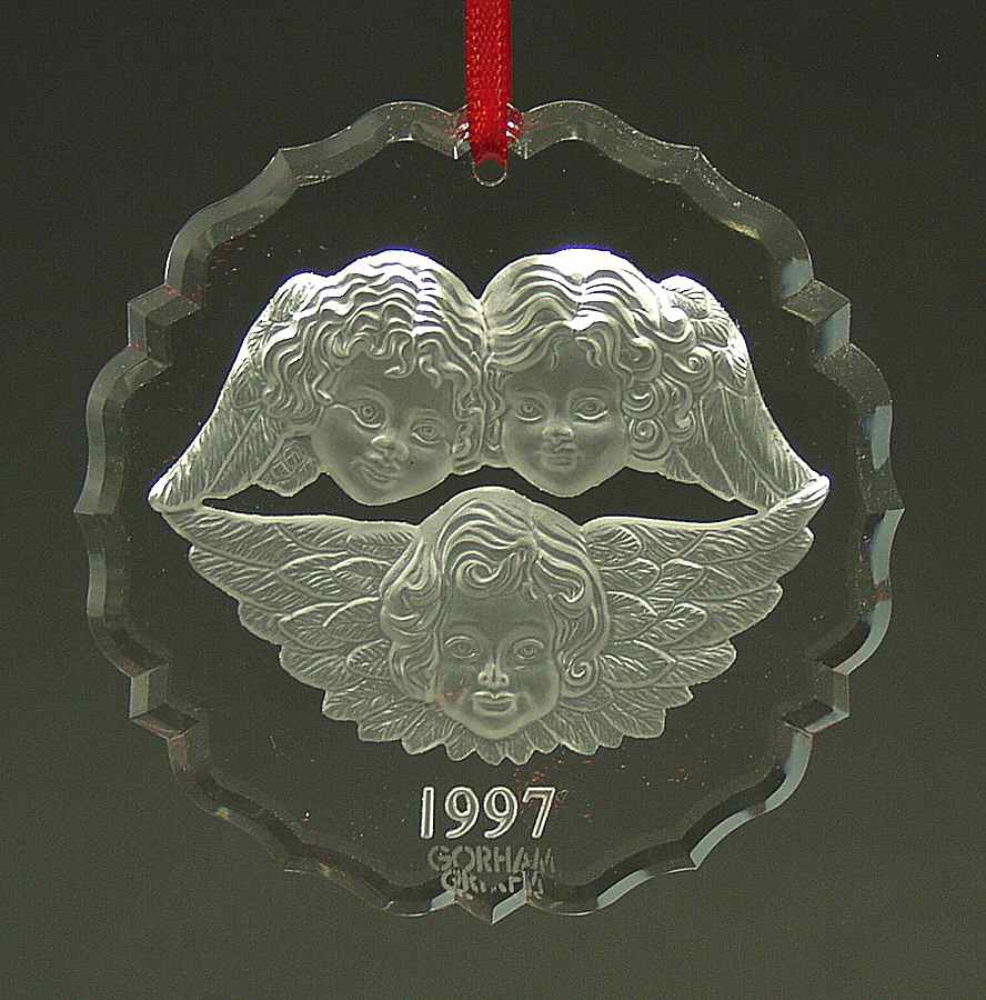 Annual Crystal Ornaments Cherub - Boxed by Gorham Crystal-1