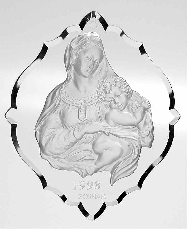 Annual Crystal Ornaments Madonna And Child - Boxed by Gorham Crystal-1