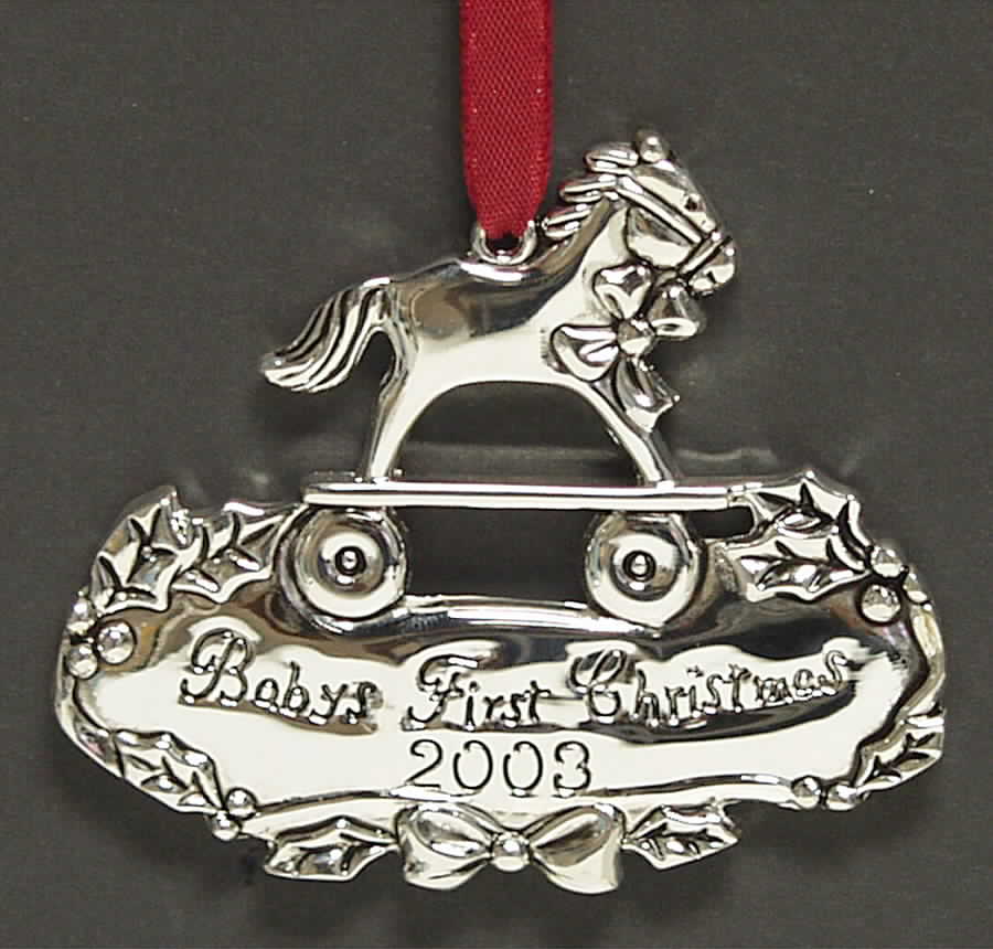 Babys 1st Christmas-Silverplate Rocking Horse-Silverplate - Boxed by Gorham Silver-1
