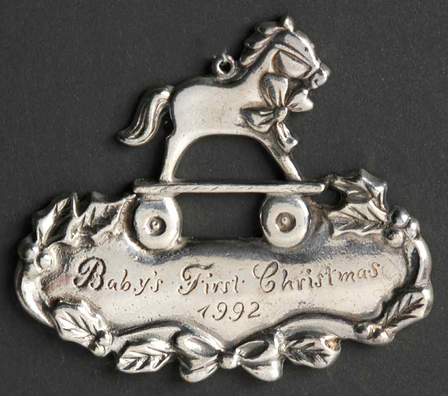 Babys 1st Christmas-Silverplate Rocking Horse-Silverplate - With Box by Gorham Silver-1
