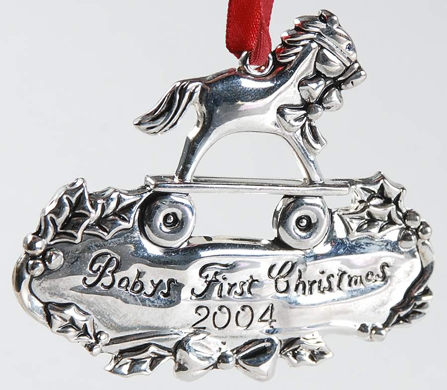 Babys 1st Christmas-Silverplate Rocking Horse-Silverplate - Boxed by Gorham Silver-1