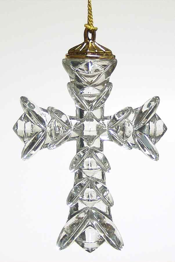 Crystal Christmas Ornament Crystal Cross - Boxed by Gorham Crystal-1